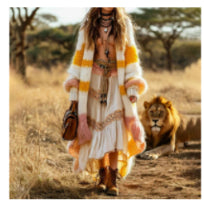 Rainbow-print Womens Hooded Dress-cape