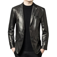 High-end Oil-Waxed Sheepskin Fashionable Casual Blazer