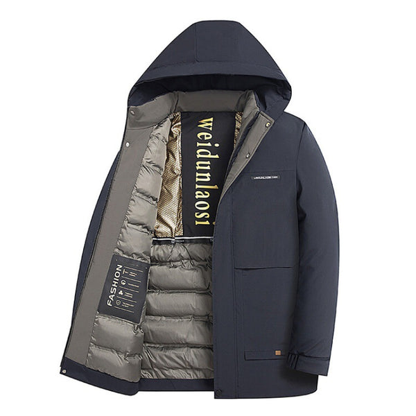 Winter Men's Velvet Thickening Padded Jacket Business Casual Down Cotton-padded Coat