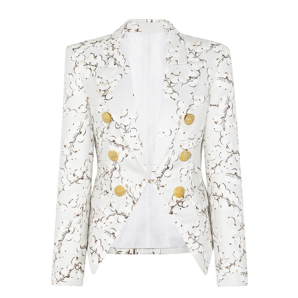 Printed Long-Sleeve Fashionable Suit Blazer Coat