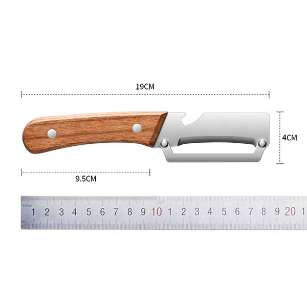 Vegetable Peeler With Wooden Handle And Bottle Opener 2 In 1 Stainless Steel Kitchen Tool For Fruit Potato Pumpkin Kitchen Gadgets