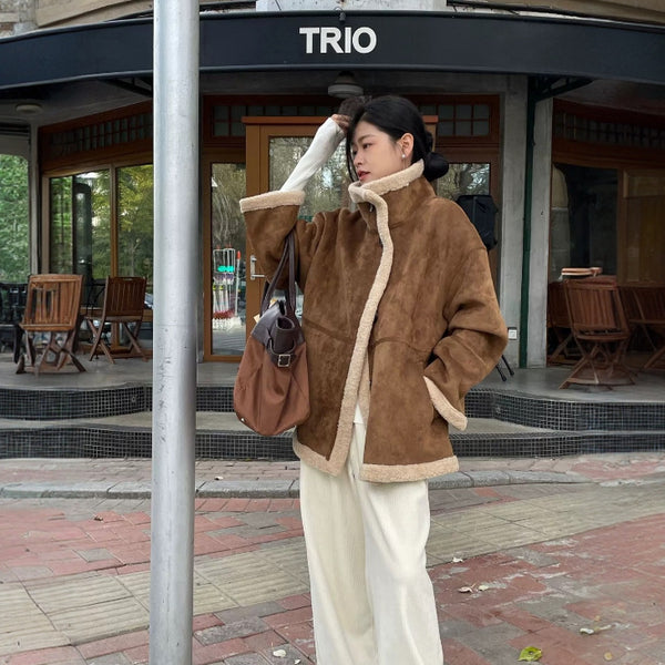 New Stylish Loose-fitting Casual Suede Velvet Jacket