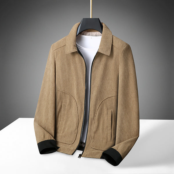 Plus Size Corduroy Thickened Coat Overweight Man Jacket