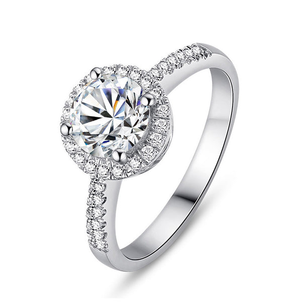 New Simulated Moissanite Ring For Women, INS Style Cluster Zircon Adjustable Band