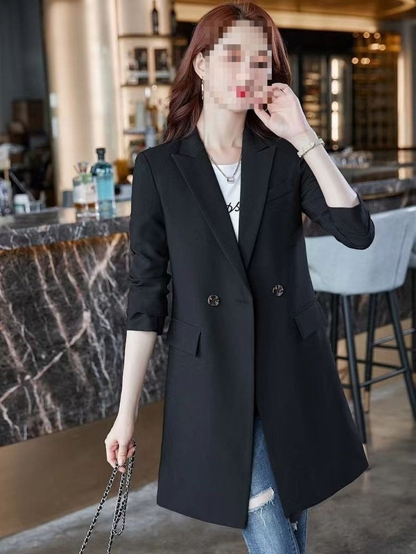 Elegant Korean-style Casual Blazertrench Coat