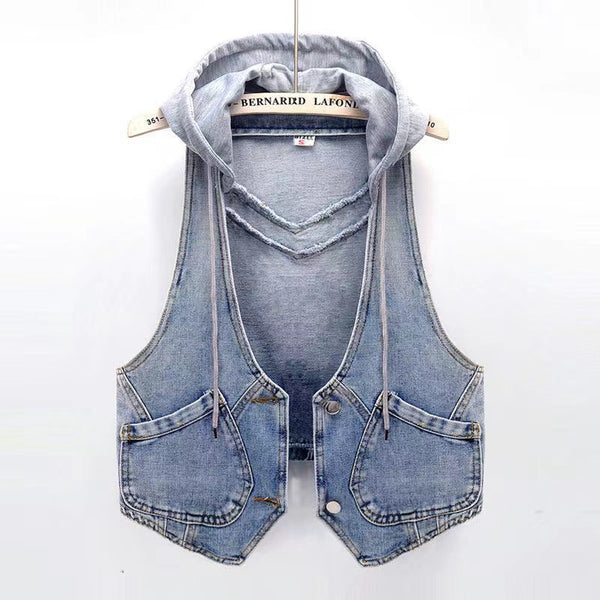 Loose-fitting Korean-style Hooded Vest Jacket
