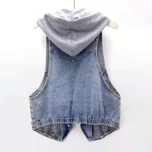 Loose-fitting Korean-style Hooded Vest Jacket