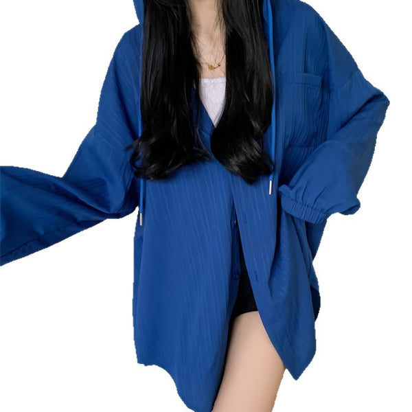 SpringSummer All-Match Mid-Length Loose Cardigan With Hood