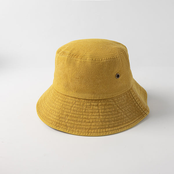 Personalized Distressed Simple Solid-Colored Bucket Hat