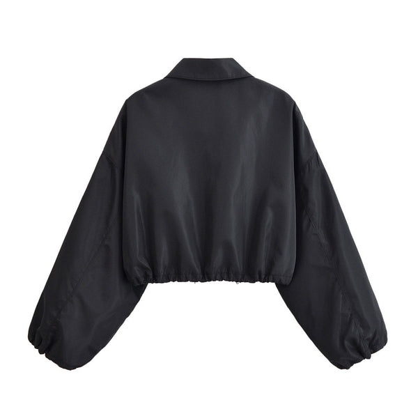 New Autumn Versatile Minimalist Short Jacket With A Turn-down Collar And Skirt