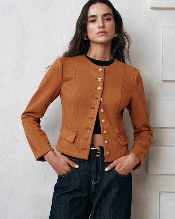 Linen Women's Casual Button-Up Jacket