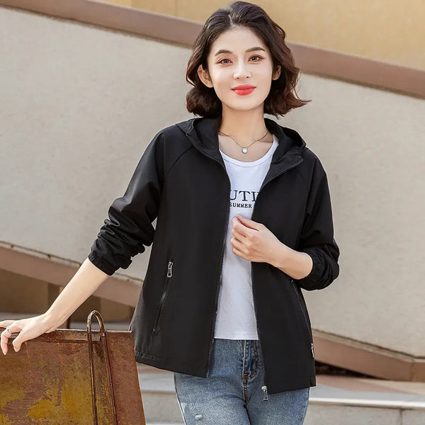 Women's Fashionable Loose Hooded Short Coat