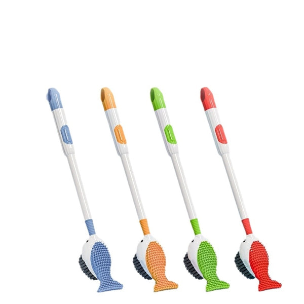 Squirt Whale Toilet Brush 360-Degree Cleaning Brush With Silicone Head Hanging Hole Design Wall-mounted Toilet Brush
