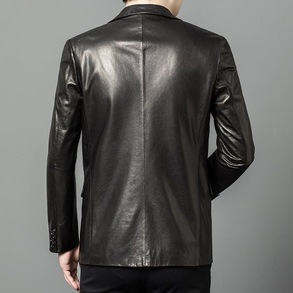 High-end Oil-Waxed Sheepskin Fashionable Casual Blazer