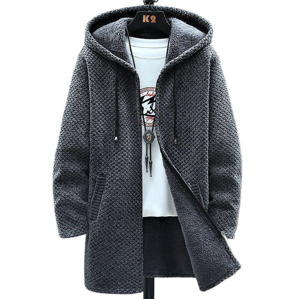 Men's Mid-Length Knitted Cardigan Coat Casual And Versatile