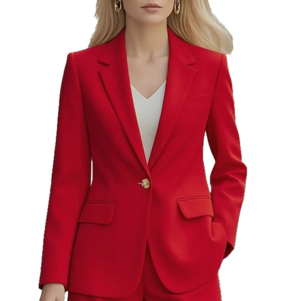 Autumn Long Sleeve Solid Color Button Cardigan Women's Blazer