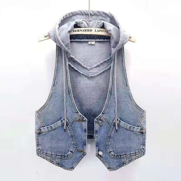 Loose-fitting Korean-style Hooded Vest Jacket