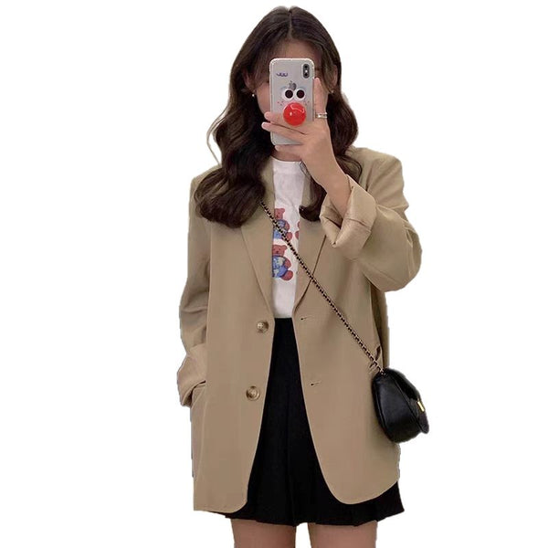 High-End Korean-Style British-Style Khaki Suit Jacket