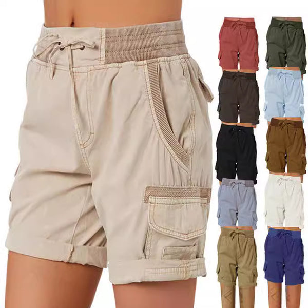 Women's Cargo Shorts With Pockets Casual High Waist Drawstring Pants