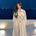 White Trench Coat Women's Long British-style