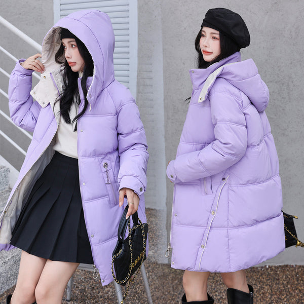 Winter Loose Down Cotton-padded Coat Women's Coat Mid-length Thickened