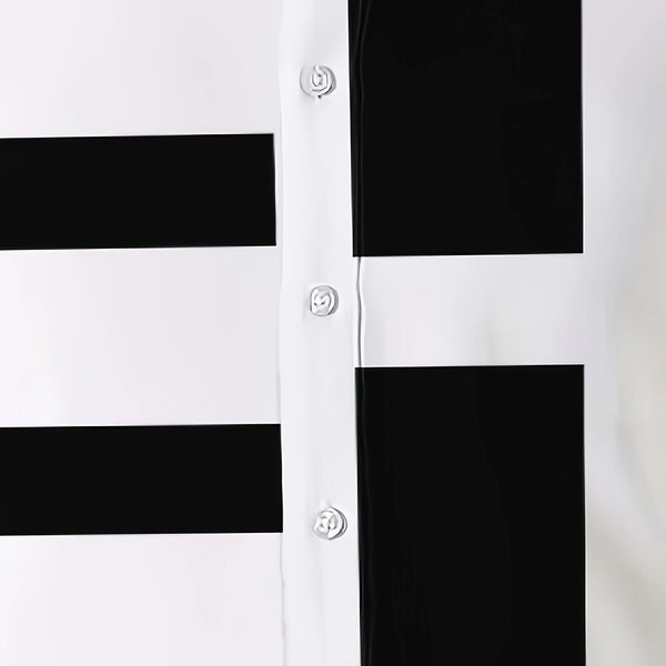 Black And White Patterned 3D-printed Shirt None