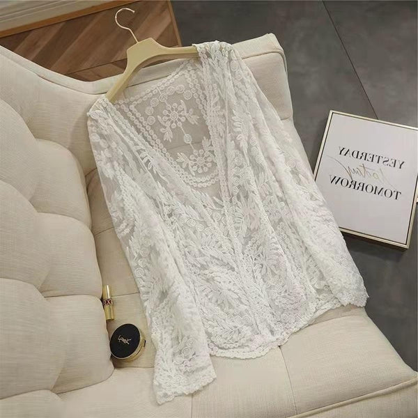 Lace Cardigan Outerwear Sun-protective Shirt Women's Summer Thin Style