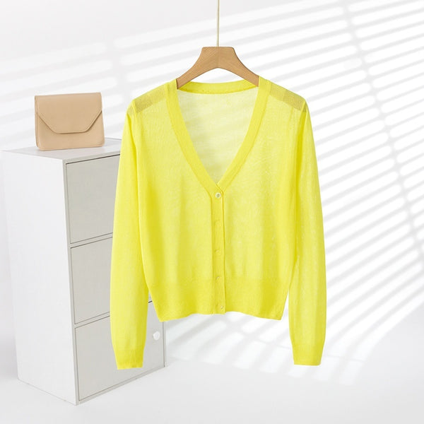 Ice Silk Sun-Protective Knitted Cardigan For Women