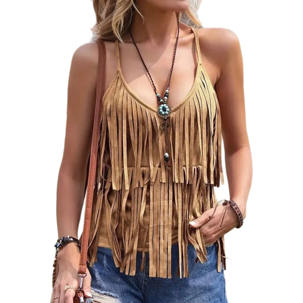 Women's Spaghetti-Strap Sassy Western-Style Tank Top