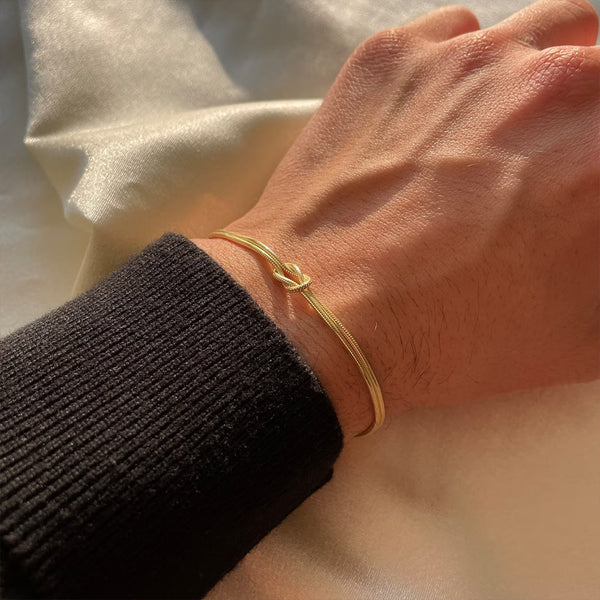 Simple Knotted Bracelet Ins Stainless Steel Lightweight Unisex Minimalist Jewelry