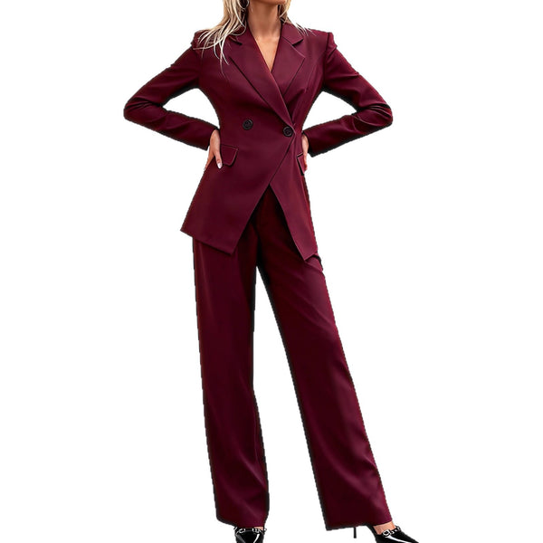 Autumn Women's Suit Double-Breasted Long-Sleeve Coat