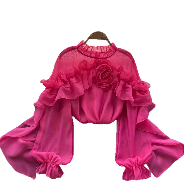 Women's Irregular Floral Fashionable Casual Shirt