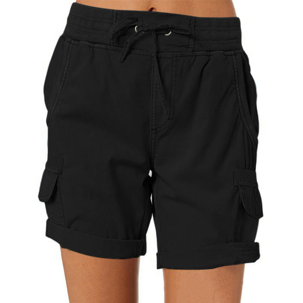 Women's Cargo Shorts With Pockets Casual High Waist Drawstring Pants