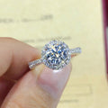 New Simulated Moissanite Ring For Women, INS Style Cluster Zircon Adjustable Band