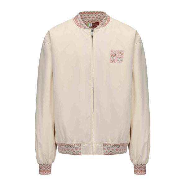 Ethnic Jacquard Stitching Thick Quilted Couple Baseball Uniform Jacket