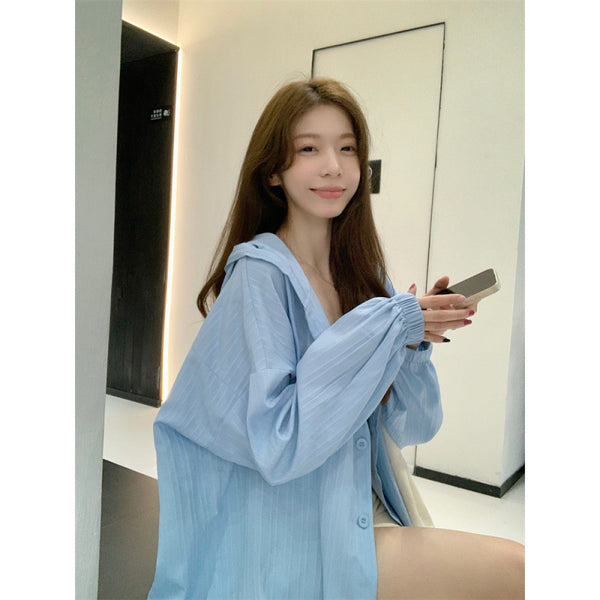 SpringSummer All-Match Mid-Length Loose Cardigan With Hood
