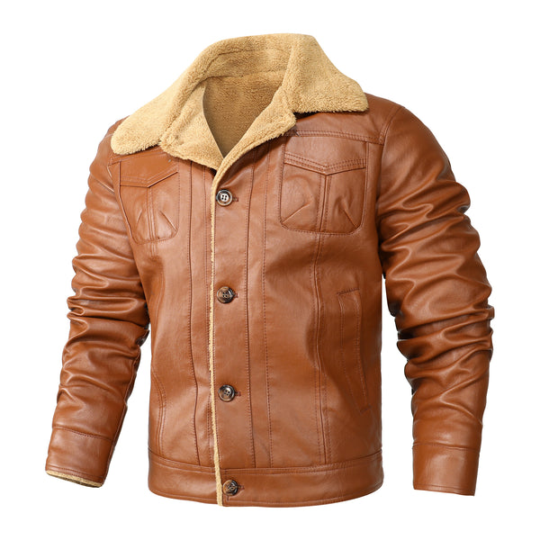 Men's Leather Clothing Loose Casual Slim Fit Handsome Trend Thickening