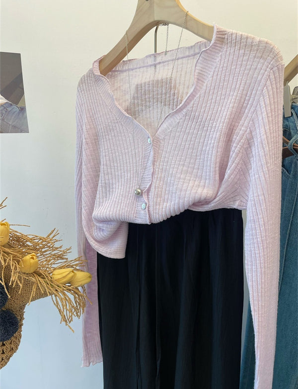 Women's Ruffled-edge Thin Casual Cardigan
