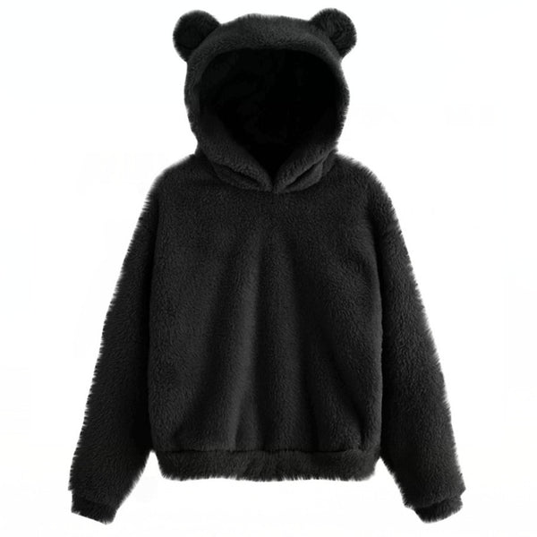 New Fluffy Rabbit Ears Hooded Warm Sweater Sweater