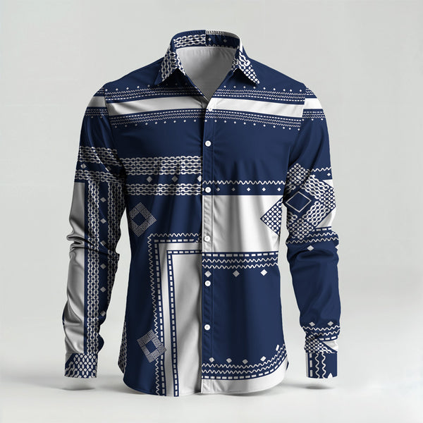 Men's Printed Long-Sleeve Shirt