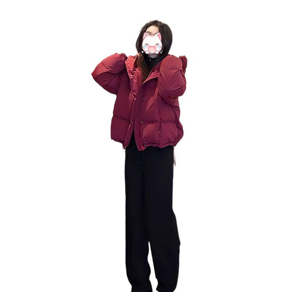 Winter Korean-style Cropped Hooded Cotton Jacket
