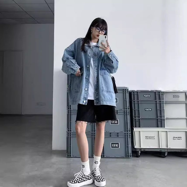 Students' Retro All-Match Jacket Trendy Style For Spring And Autumn
