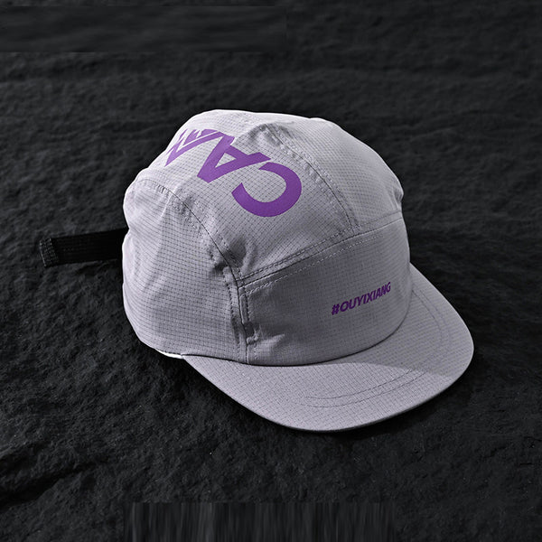 Men's Solid Color Fine Mesh Printed CA Quick-drying Soft-brim Casual Flat-brim Baseball Cap Suitable For Outdoor Travel, Hiking, Fishing
