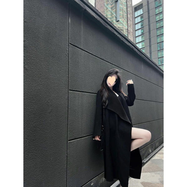 Petite  Hepburn-style Chic Thick Wool Coat
