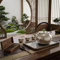 Pure 999 Fine Silver Elegant Hand-Hammered Silver Teapot with Floral Relief and Green Jade Finial - Handicraft