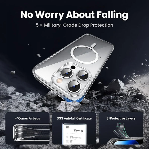 UGREEN Magnetic Case for iPhone 17 16 15 14 13 Pro Max Case Shockproof Cover for iPhone 16 Pro Max Plus 16pro Macsafe TPU Cases