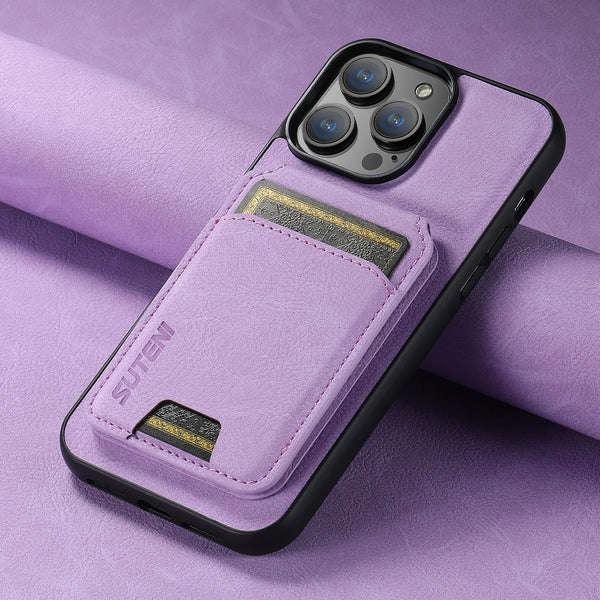 SUTENI Card Holder Card Cover Mobile Phone Case Luxury PU Leather Phone Holder For iPhone 16ProMax 15Plus 14 13 12 11 XR X