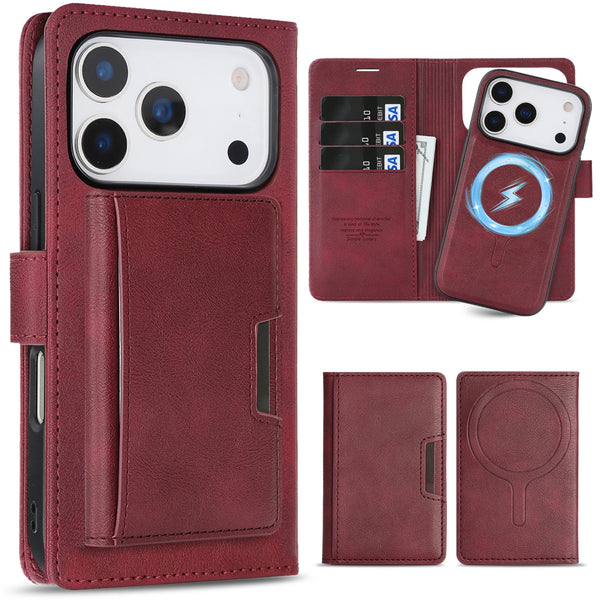 3-in-1 50% off Leather Wallet magnetic Flip back Case For iPhone 17 Promax Air 16 Pro Max 15 Plus 14 13 12 For Samsung Galaxy S25 S26 Ultra S24 Plus S23 S24