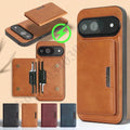 2 in 1 Leather Case For Google Pixel 8 8A 8Pro 9 9Pro 10 10pro Pro XL 9A 10A Magnetic Wireless Charging Cards Slots Phone Cover