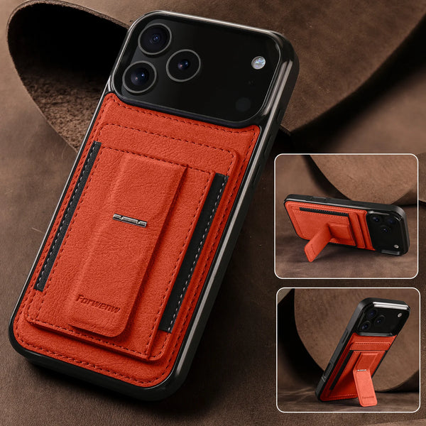 Card Slots Phone Case for Iphone 17 Promax Air 16 16e Pro Max 15 Plus 14 13 12 Mini Kickstand Card Holder Phone Back Cover